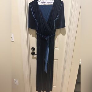 Eliza J blue velvet jumpsuit size 18